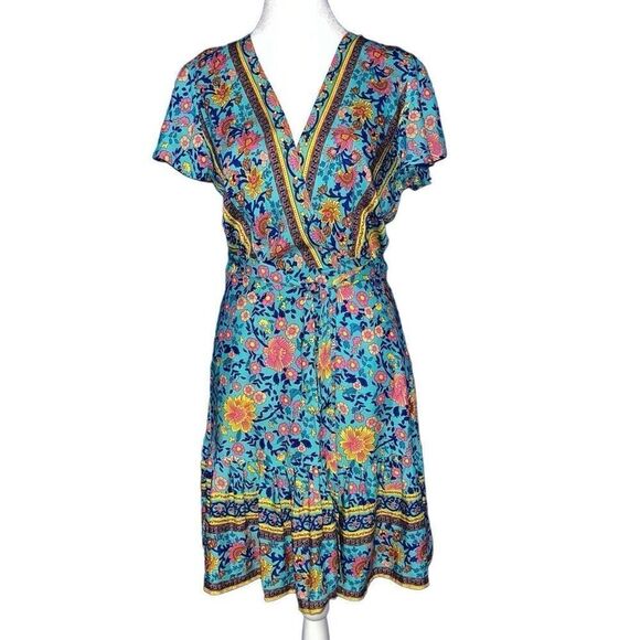 R. Vivimos floral wrap dress 4/6 - Picture 1 of 4